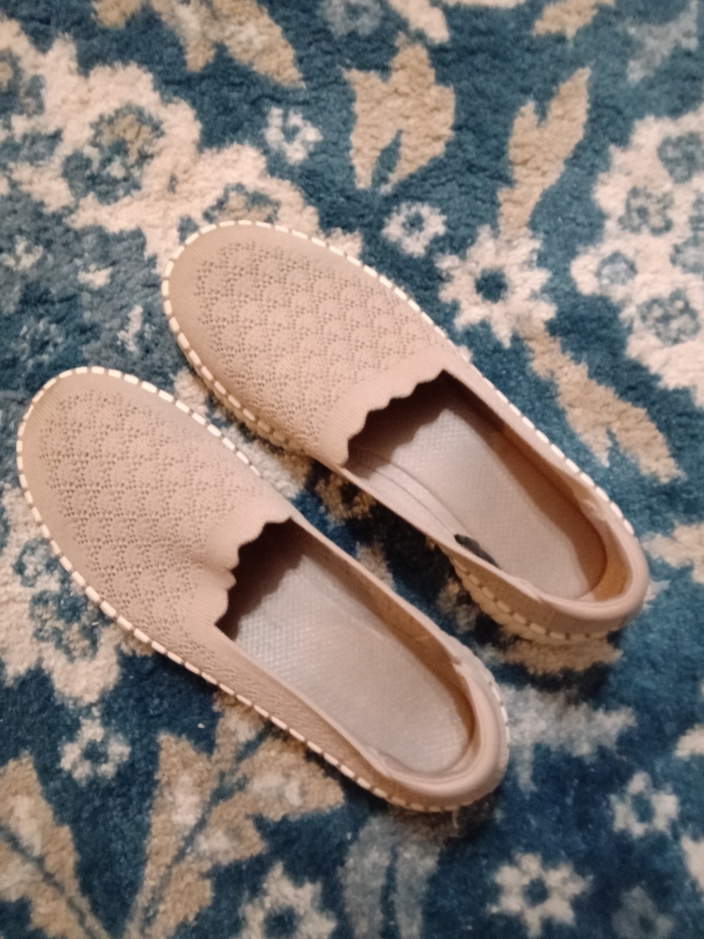 Skechers Women's Slip-On Knit Casual Flats in Light Taupe - Picture 2 of 3